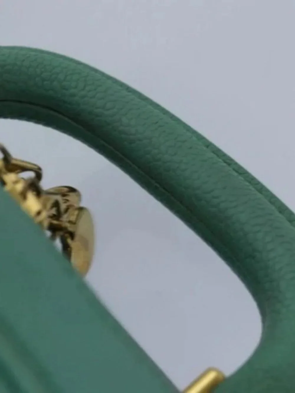 CHANEL Vanity COCO Mark Hand Bag Calf Skin Emerald Green CC Auth yk13974AV
